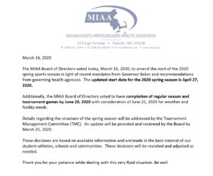 MIAA Update March 16