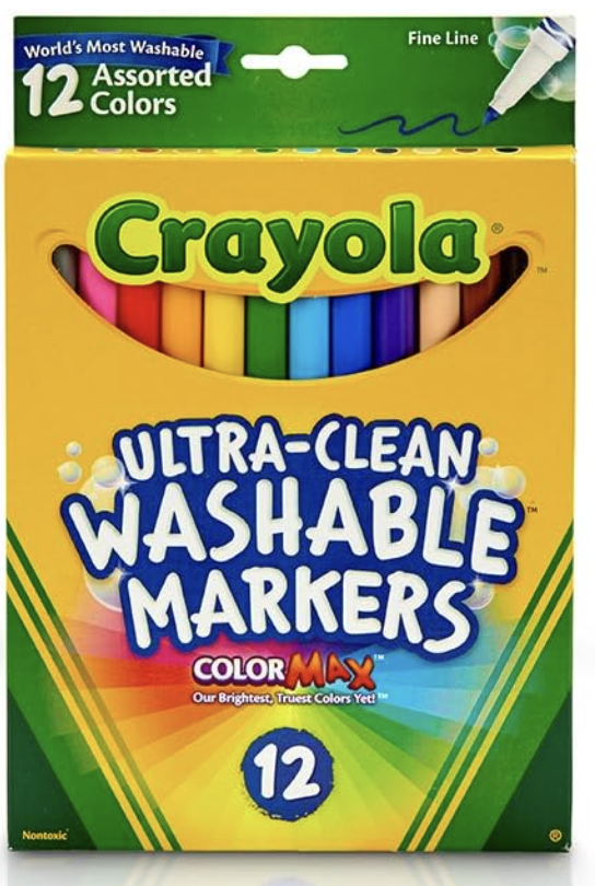 12 pack of Crayola Ultra-Clean Washable Fine Line markers