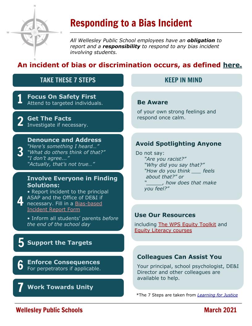 Responding To Bias-based Incidents | Diversity, Equity & Inclusion