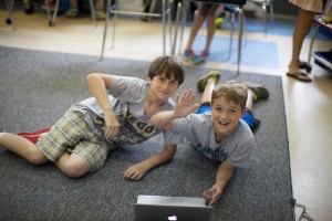 Fiske Students Working on Rug