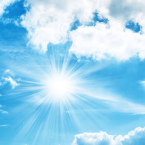 Sun peeking through the clouds