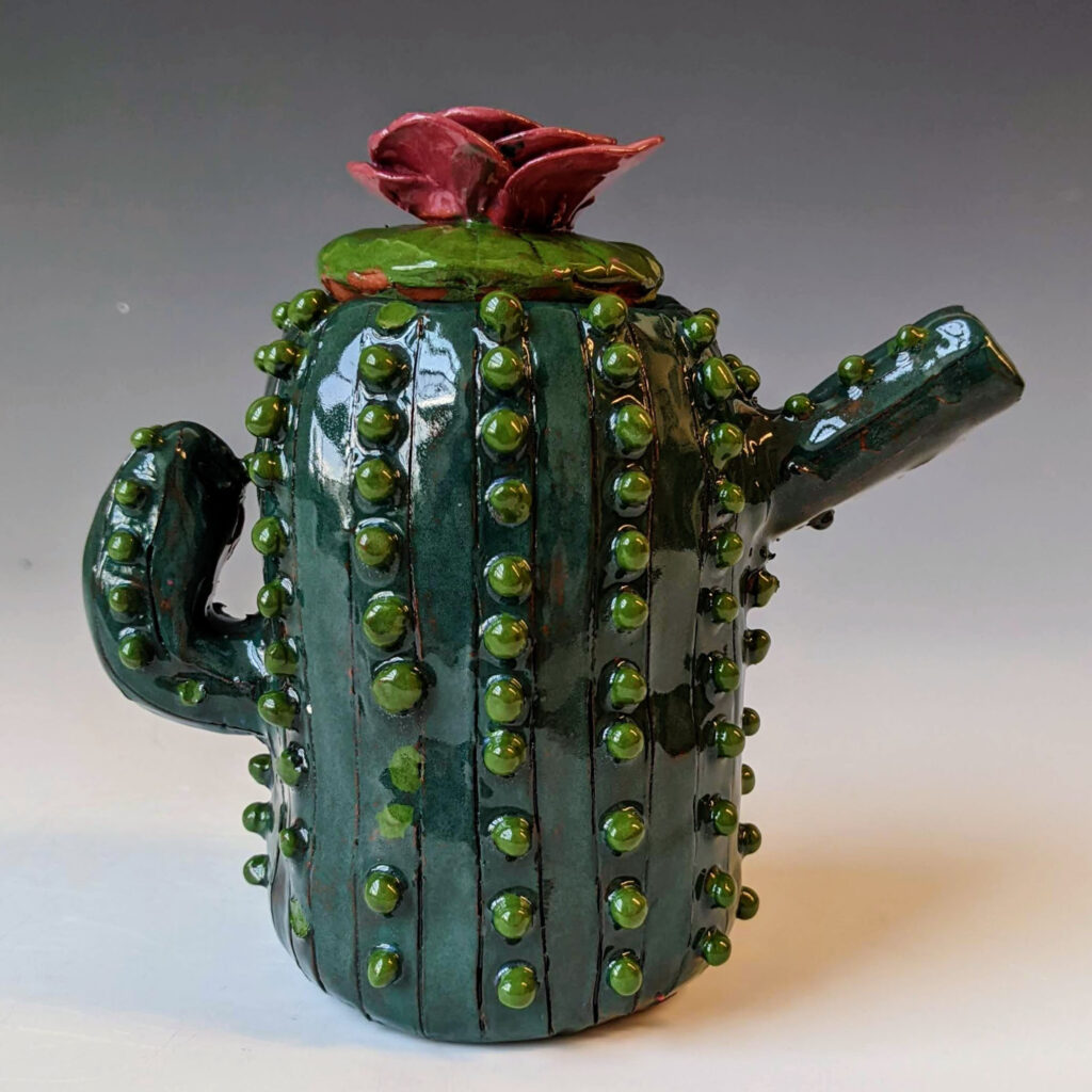 Cactus Pitcher by a Grade 8 Ceramics student