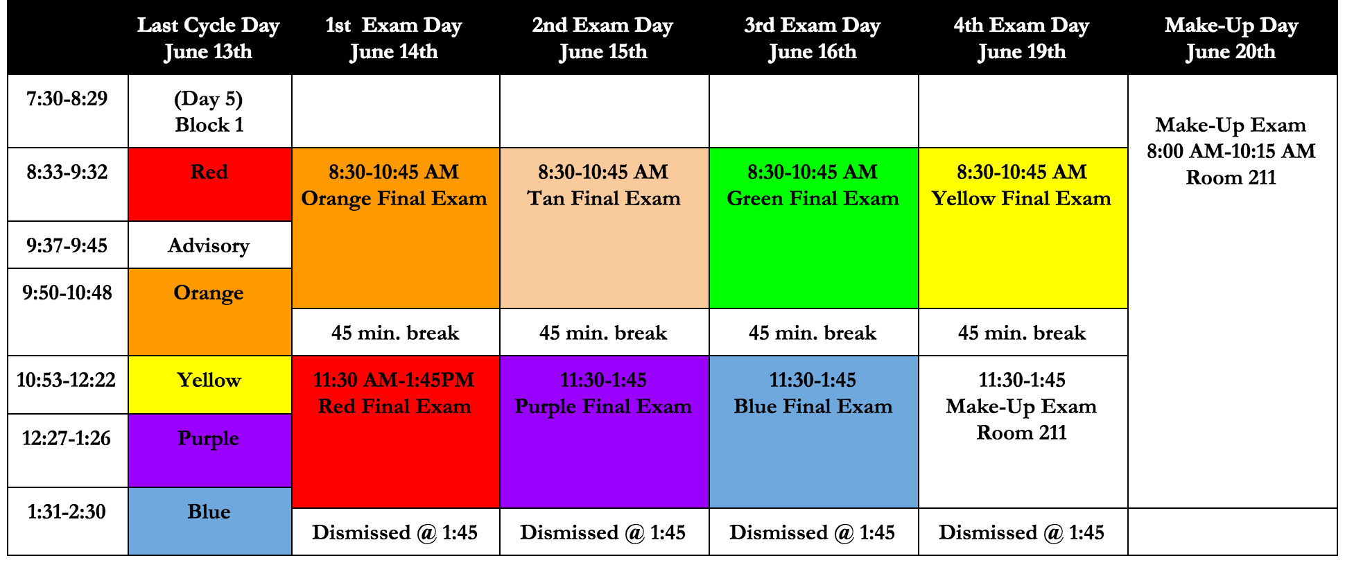 dublin high school finals schedule