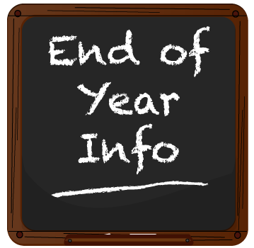 2019 End of Year Schedule End of Year Chalkboard